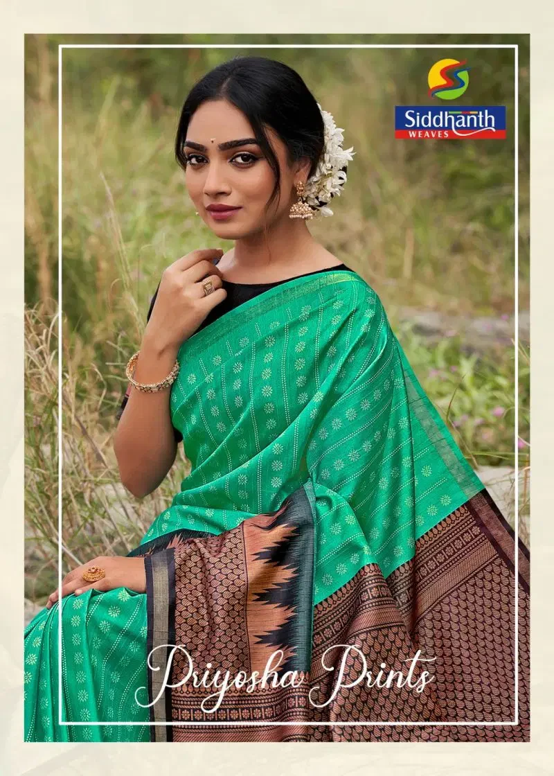 Siddharth Priyosha Prints Tusser Silk Printed Saree Collection 1