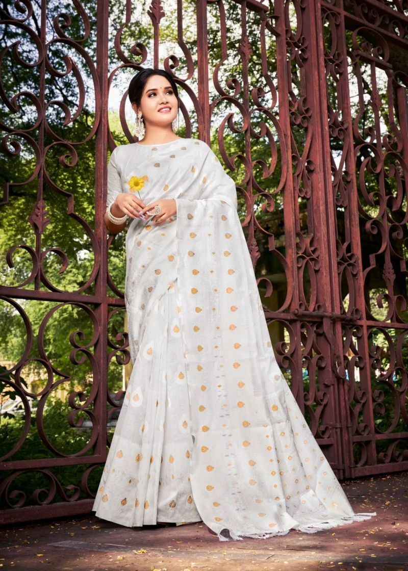 Siddharth White Beauty Soft Banarasi Silk Saree Collection 2