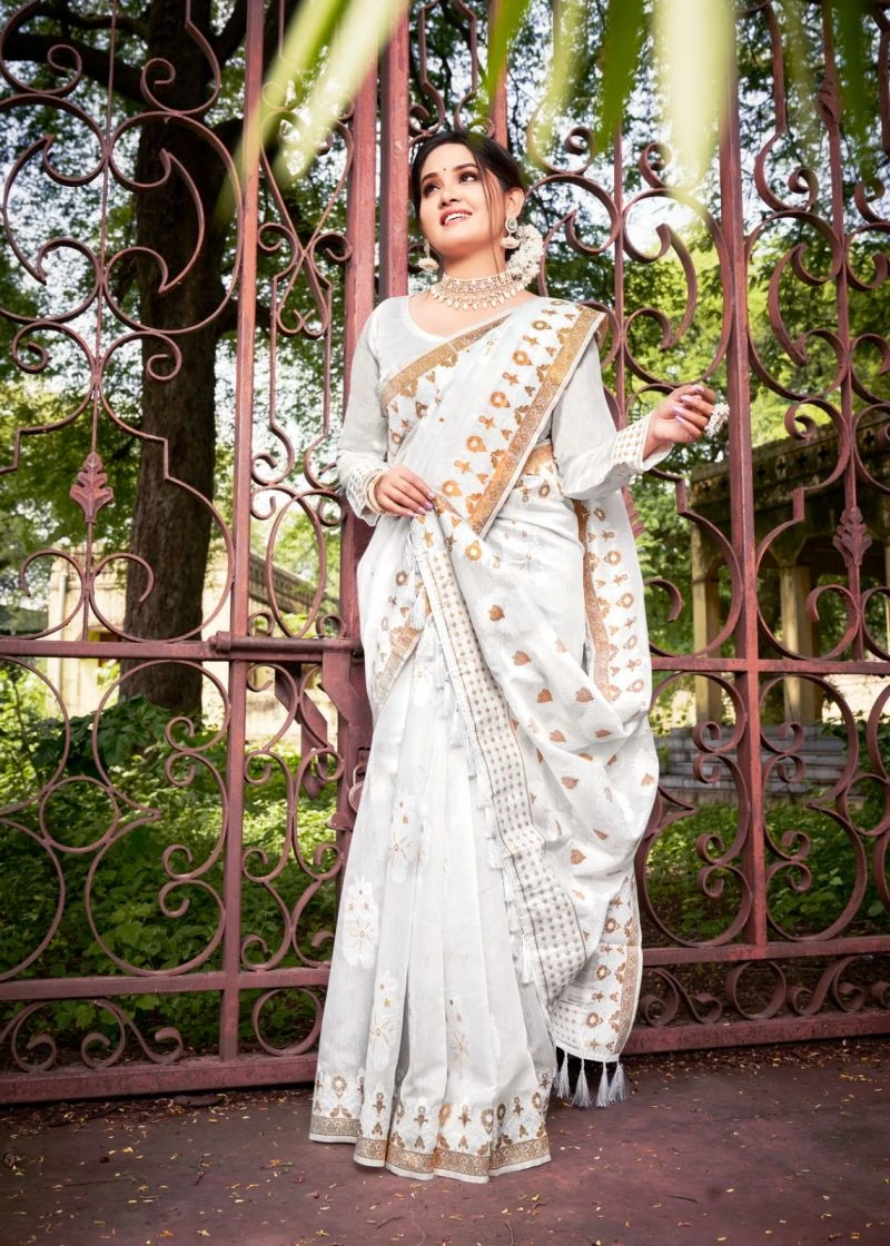 Siddharth White Beauty Soft Banarasi Silk Saree Collection 3