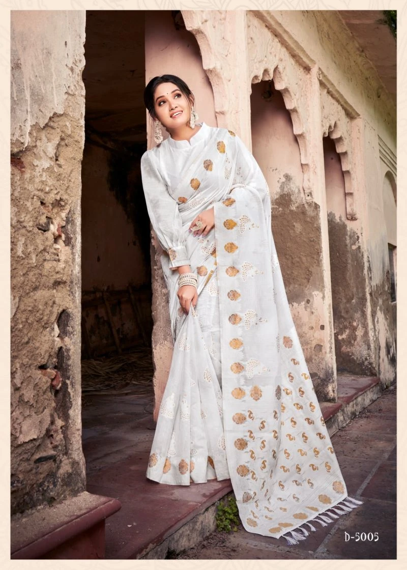 Siddharth White Beauty Soft Banarasi Silk Saree Collection 4
