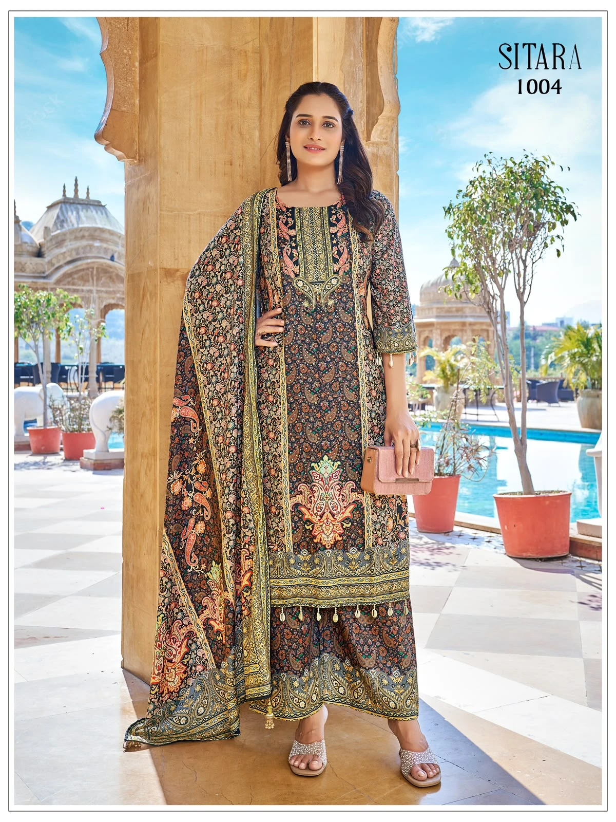 Sitara Readymade Jam Satin Pakistani Suit Design 4