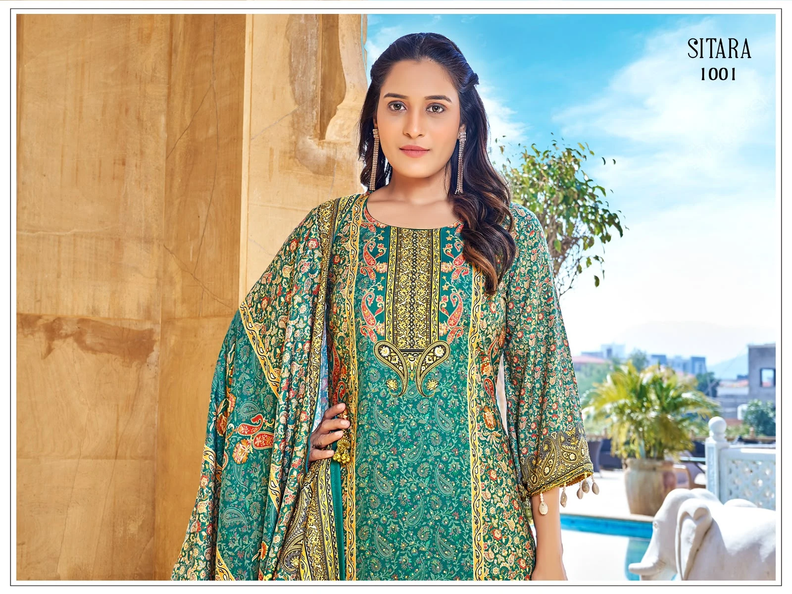 Sitara Readymade Jam Satin Pakistani Suit Design 5