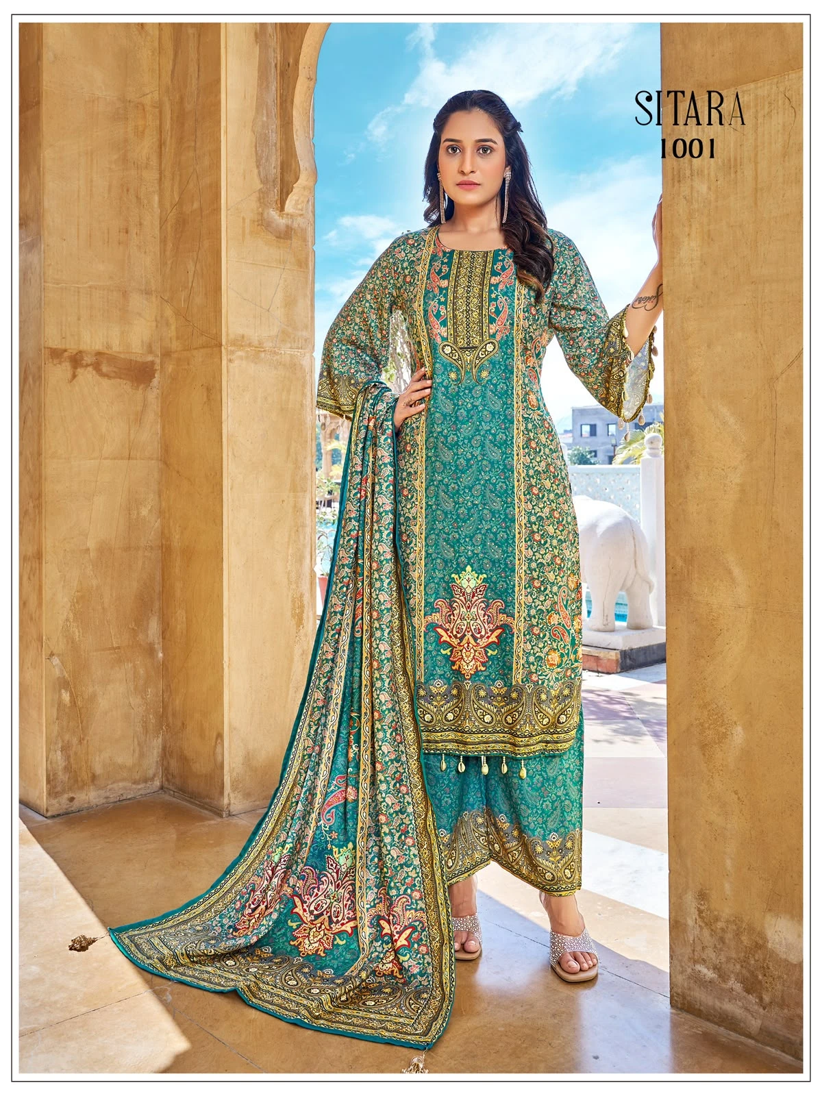 Sitara Readymade Jam Satin Pakistani Suit Design 7