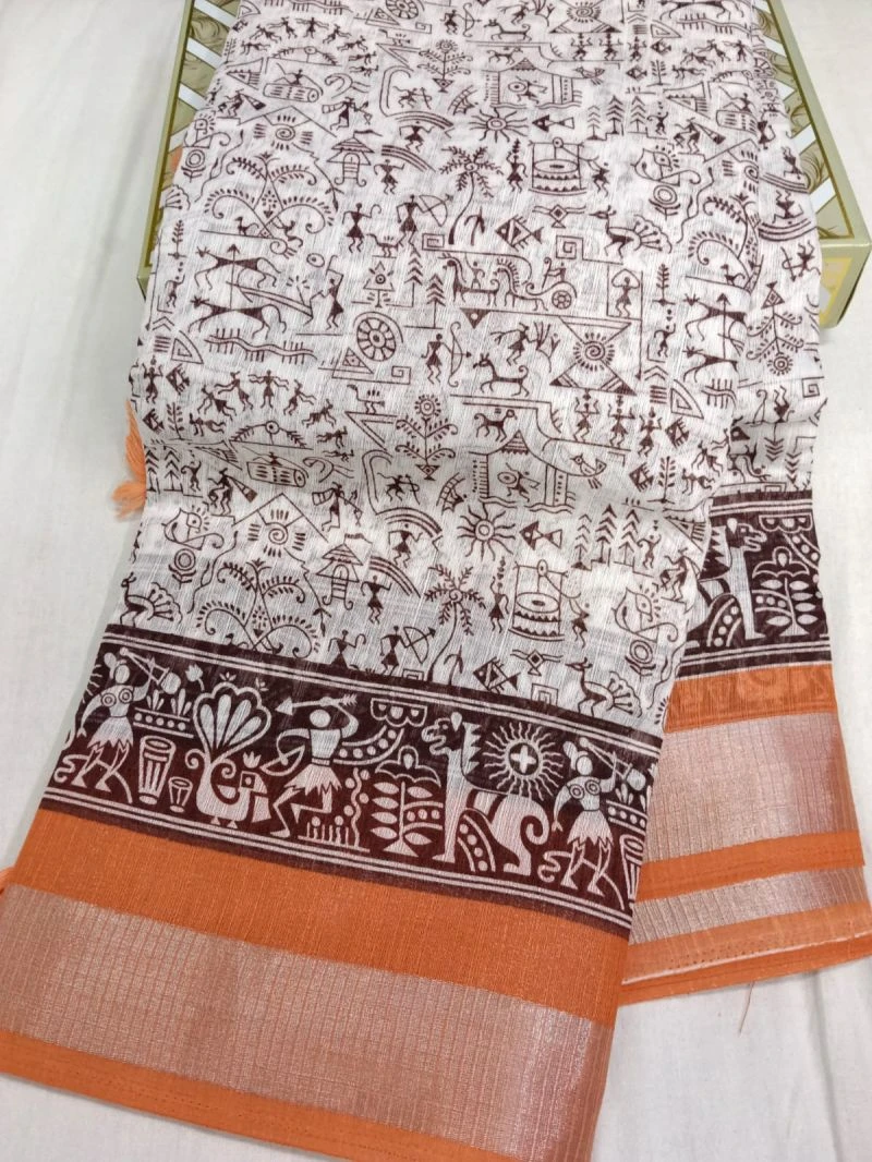Summer Cool 2 Soft Linen Printed Saree Collection 11