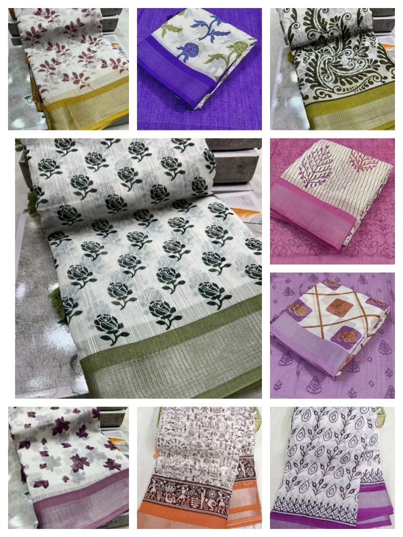 Summer Cool 2 Soft Linen Printed Saree Collection 3