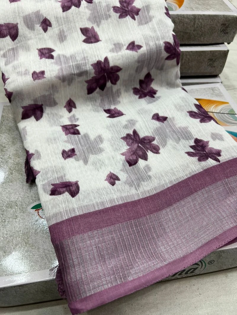 Summer Cool 2 Soft Linen Printed Saree Collection 9