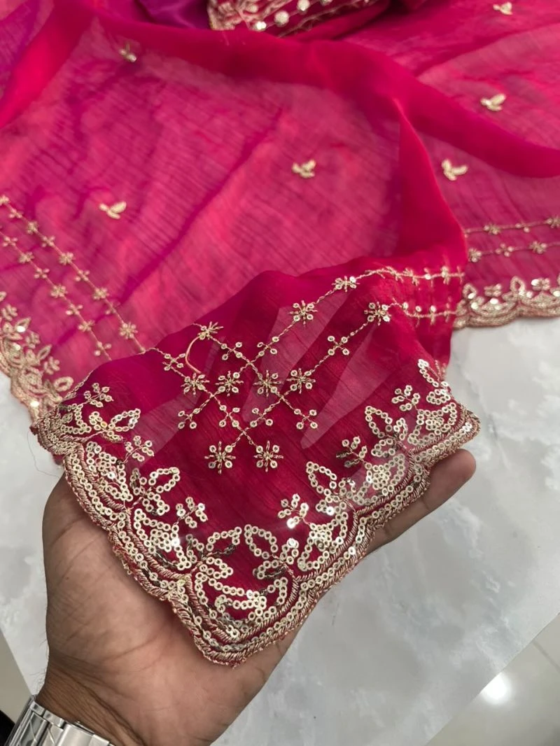 Sw Anneri Vol 1 Fandy Chiffon Embroidered Designer Saree Collection 7