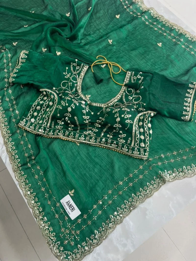 Sw Anneri Vol 1 Fandy Chiffon Embroidered Designer Saree Collection 8