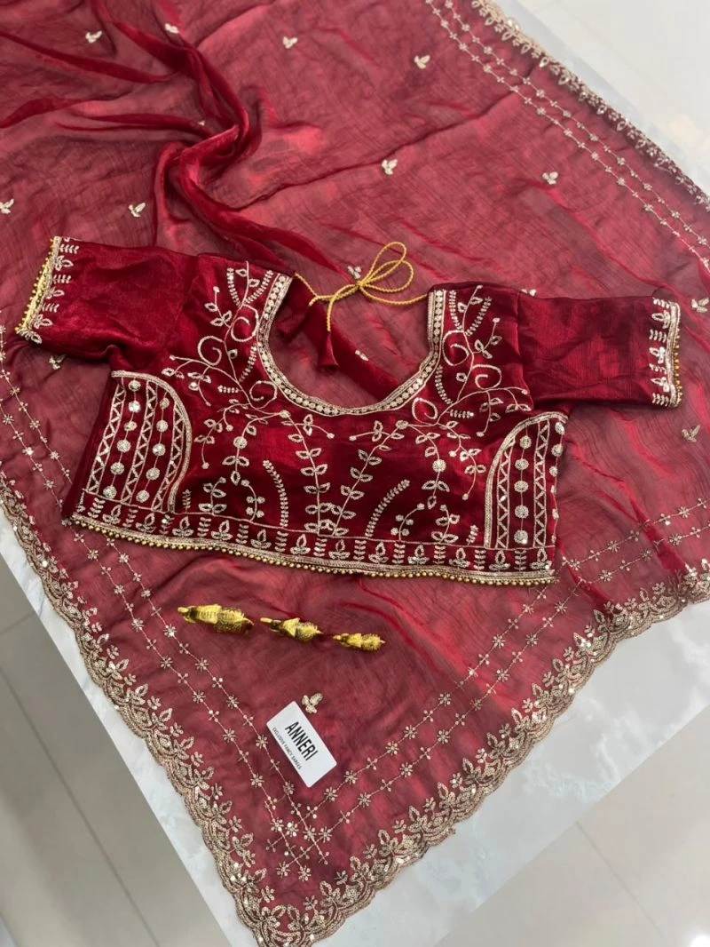 Sw Anneri Vol 1 Fandy Chiffon Embroidered Designer Saree Collection 9