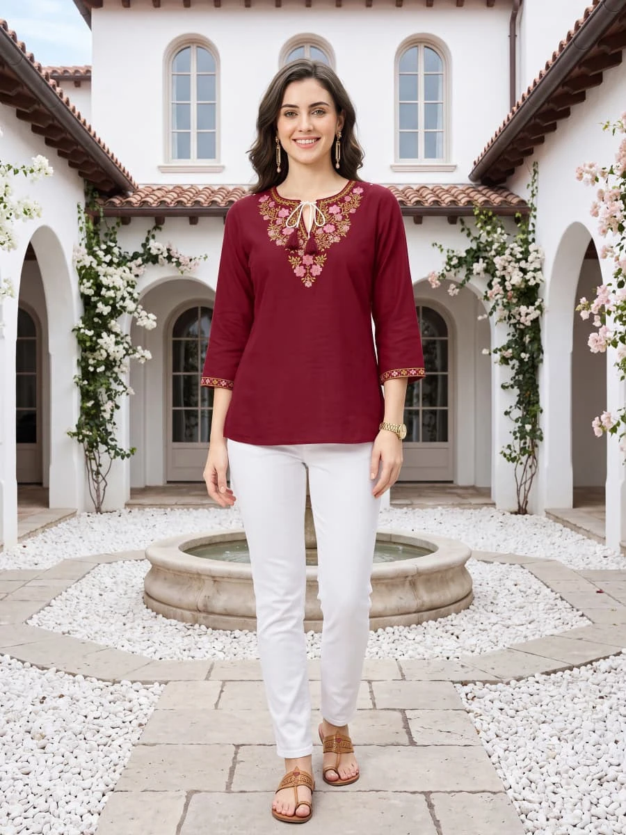 Tips And Tops Twinkle Vol-02 Heavy Rayon Embroidery Western Short Kurti 5