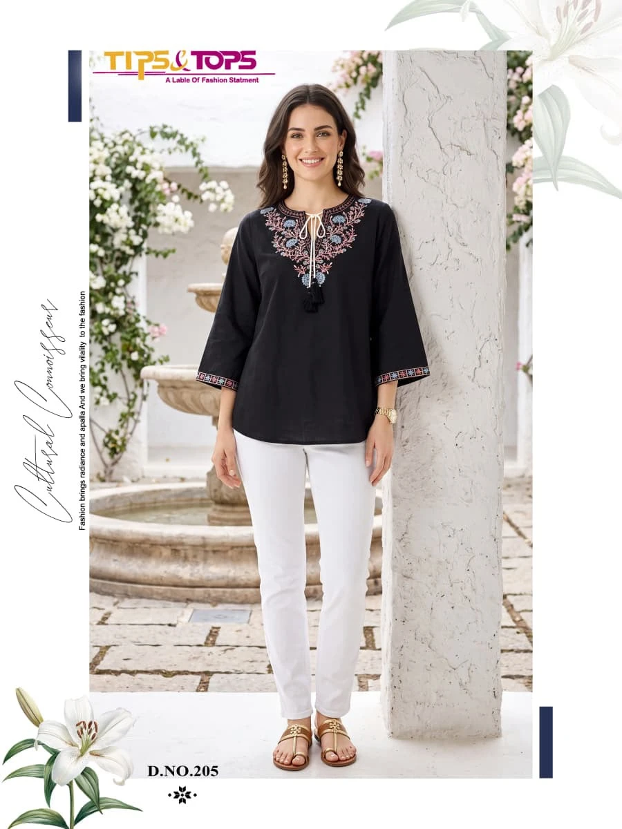 Tips And Tops Twinkle Vol-02 Heavy Rayon Embroidery Western Short Kurti 6