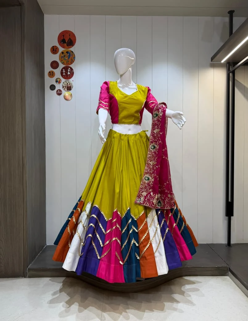 Triangle Pure Bombay Cotton Silk Lehenga Choli With Heavy Coin Border 5