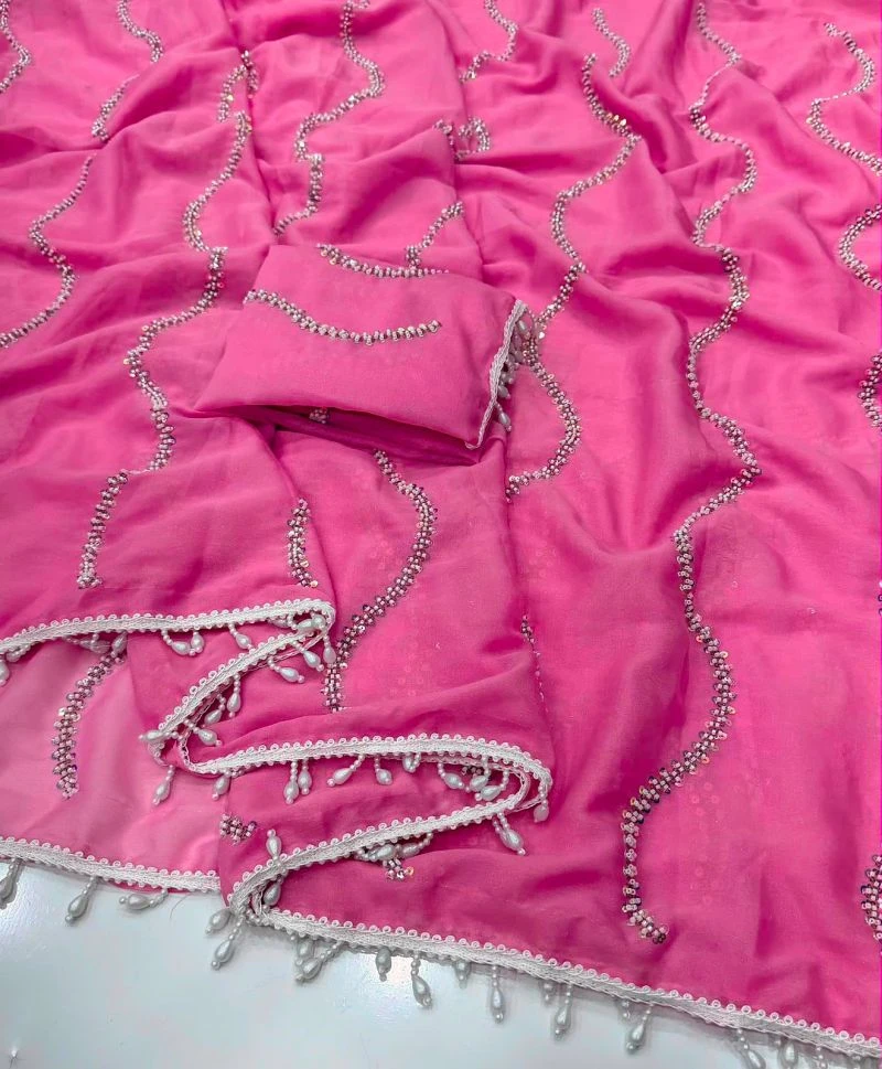 Vast 2 Star Georgette Beads Work Saree Collection 2