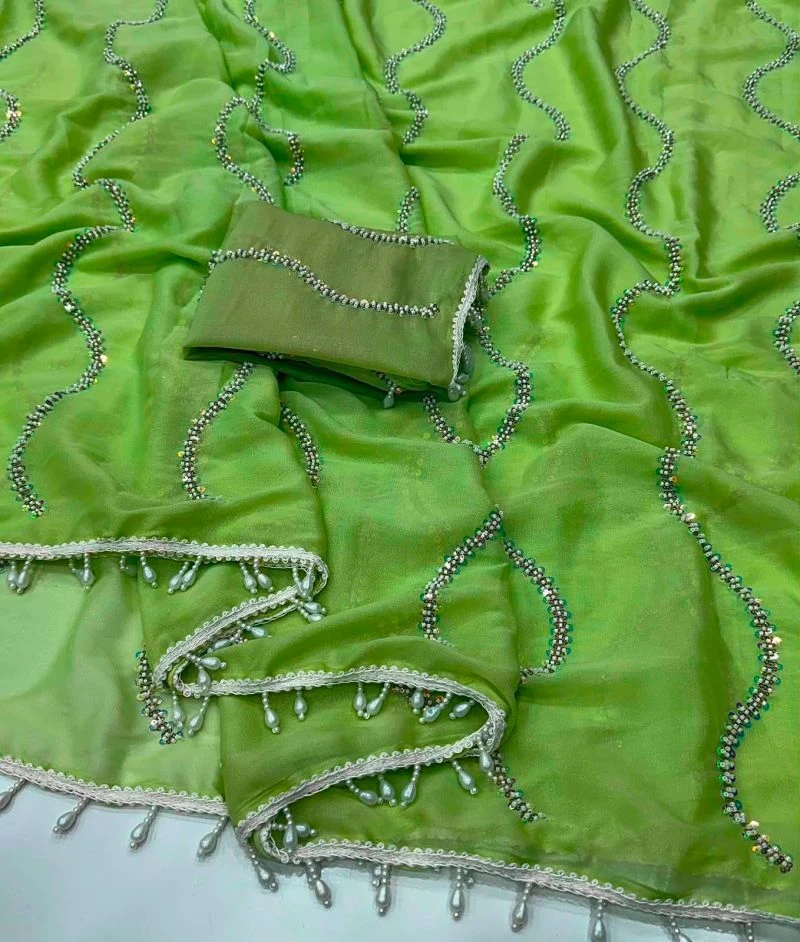 Vast 2 Star Georgette Beads Work Saree Collection 4