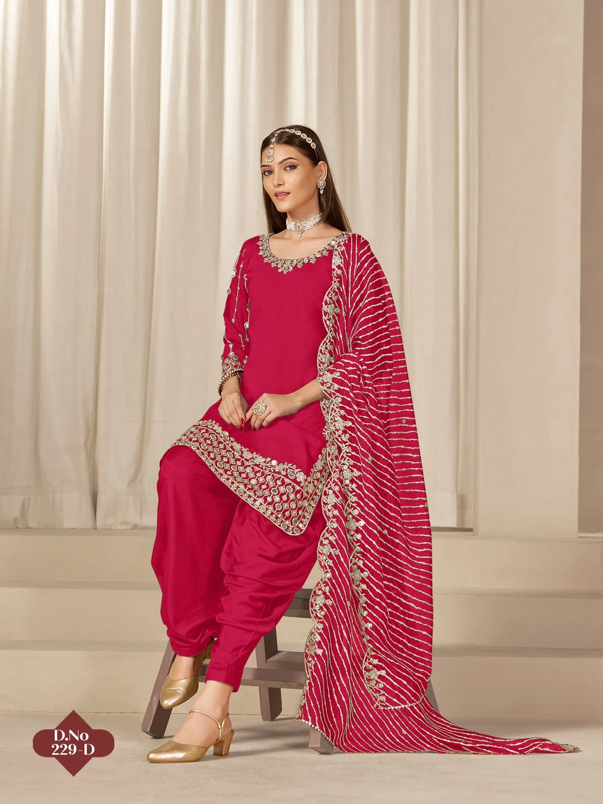 Vinayak Enterprise Roman Silk Fancy Ready Made Suit 1