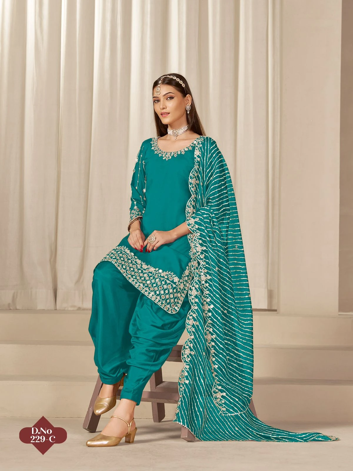 Vinayak Enterprise Roman Silk Fancy Ready Made Suit 11