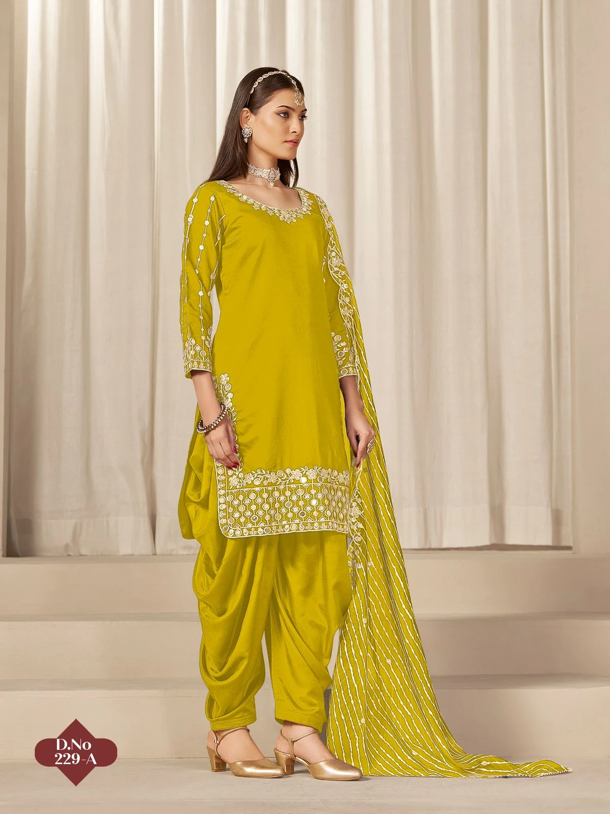 Vinayak Enterprise Roman Silk Fancy Ready Made Suit 4