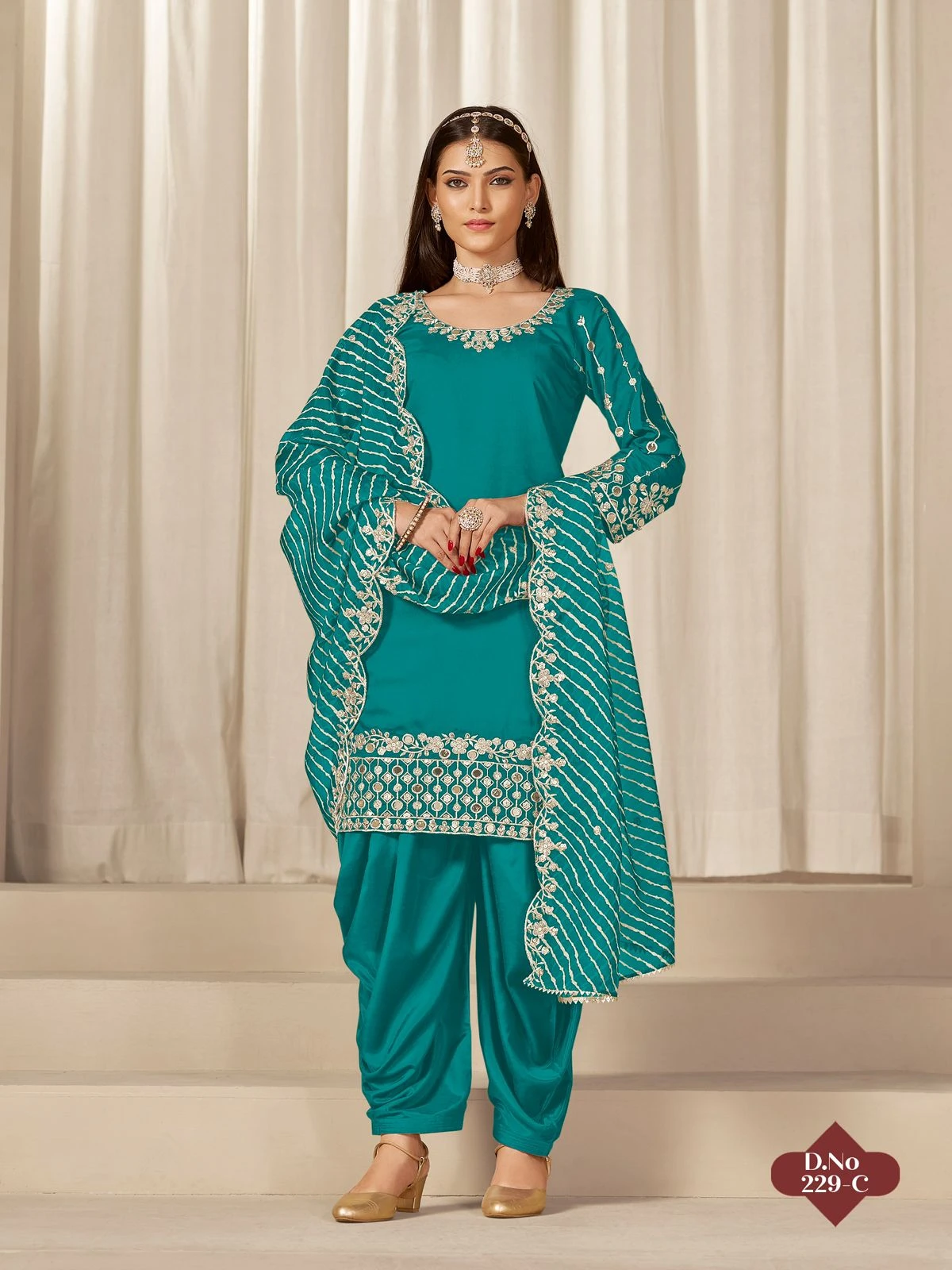 Vinayak Enterprise Roman Silk Fancy Ready Made Suit 7