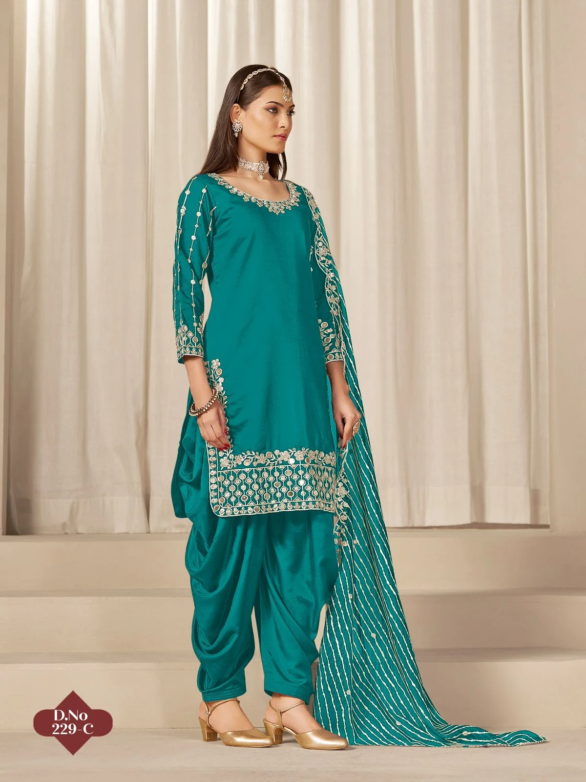 Vinayak Enterprise Roman Silk Fancy Ready Made Suit 9