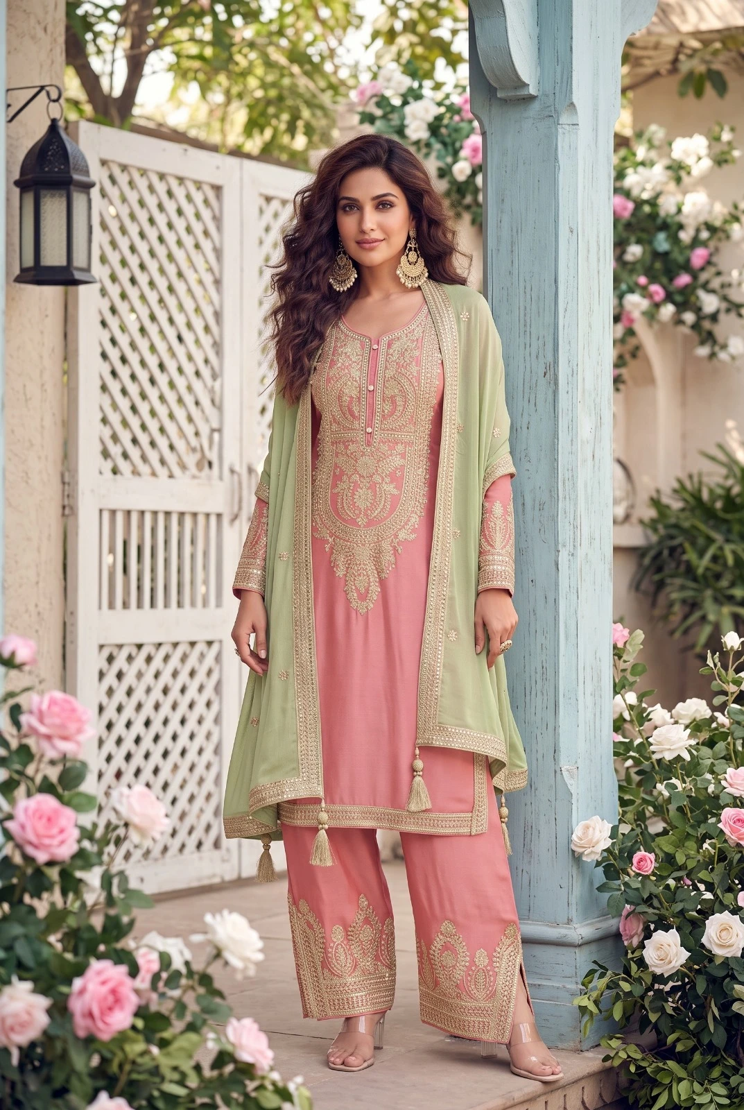Vinayak Gauri  Real Chinon Suit With Embroidery Work 2