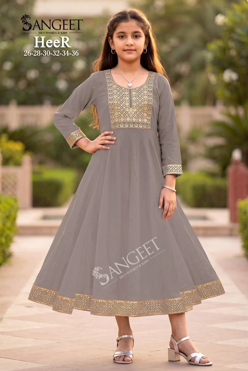 Vinayak Kidswear Heer Roman Silk Gown 2