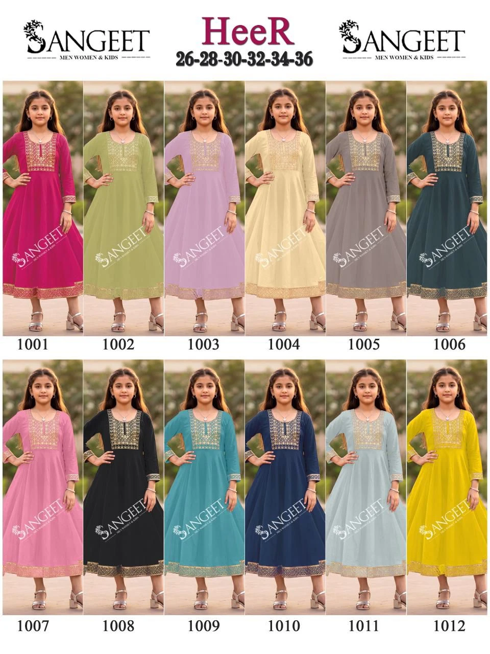 Vinayak Kidswear Heer Roman Silk Gown 9
