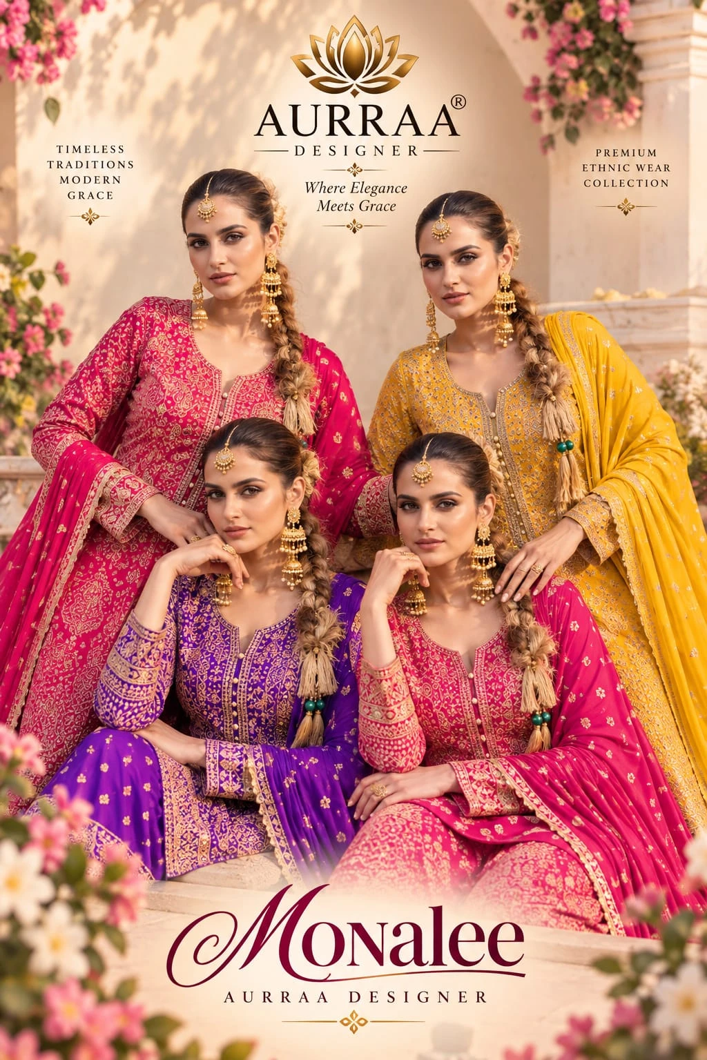 Vinayak Monalee Real Georgette Suit With Embroidery And Hand Work