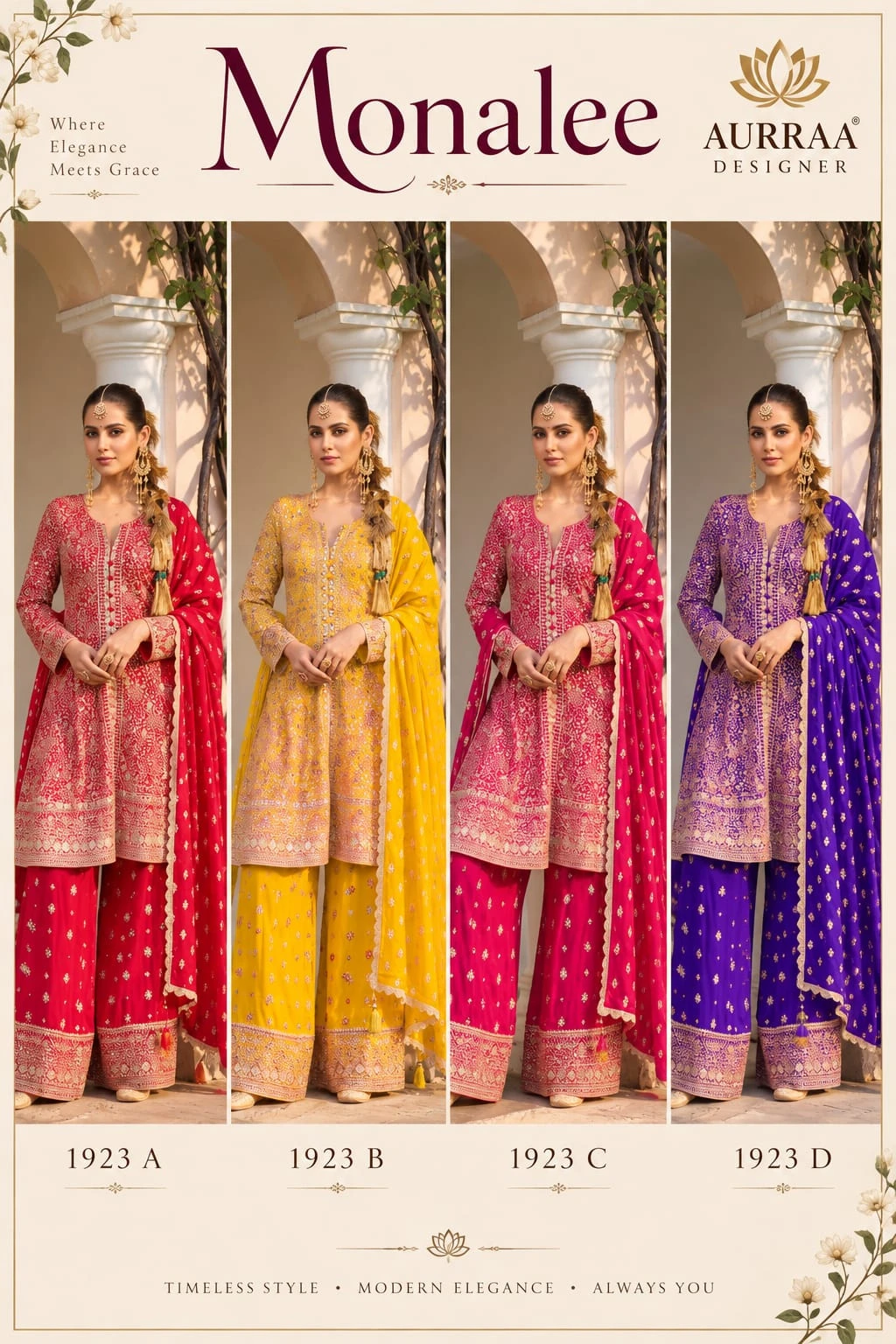 Vinayak Monalee  Real Georgette Suit With Embroidery And Hand Work 6