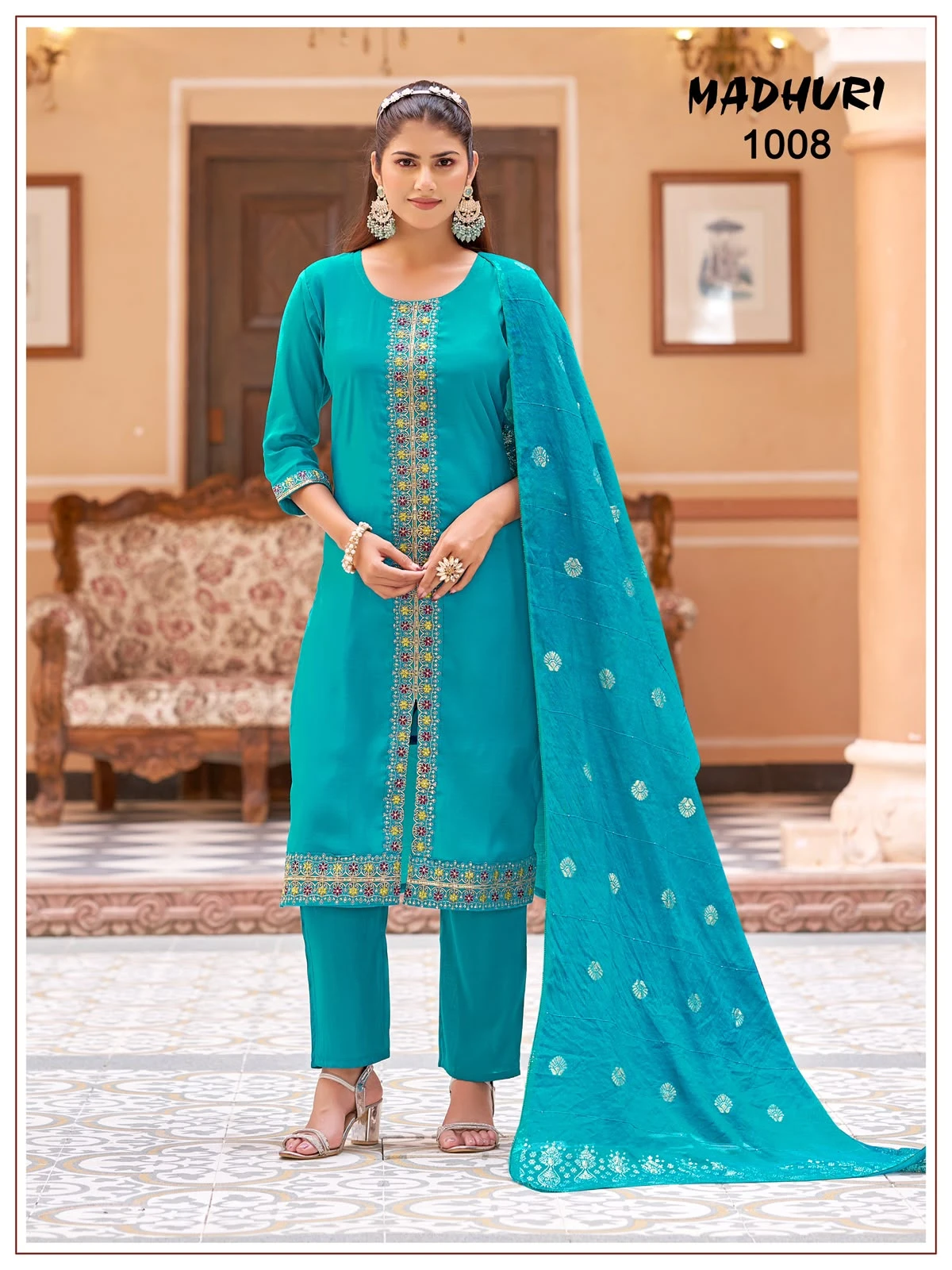 — Vinayak Mul Chanderi Readymade Collection With Viscose Jacquard Dupatta 10