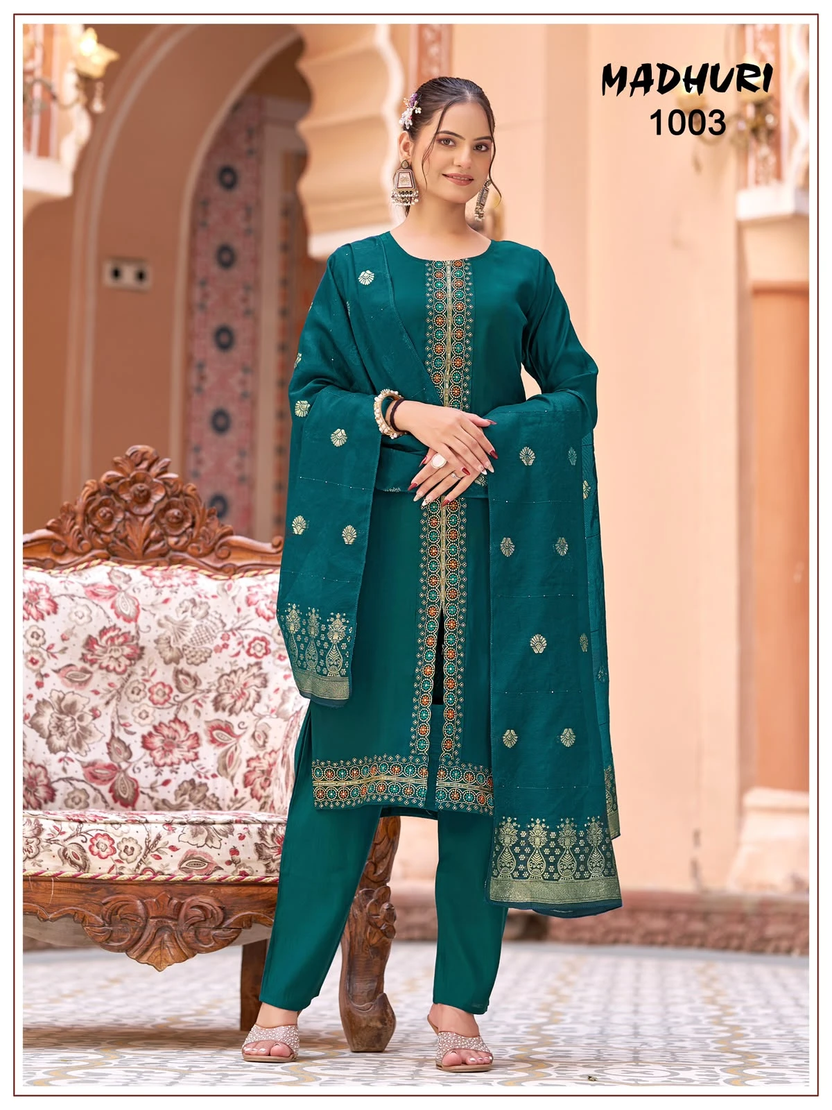 — Vinayak Mul Chanderi Readymade Collection With Viscose Jacquard Dupatta 14