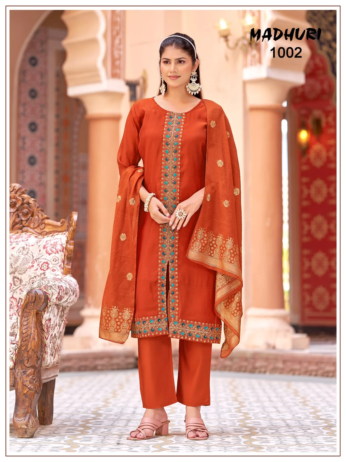 — Vinayak Mul Chanderi Readymade Collection With Viscose Jacquard Dupatta 15