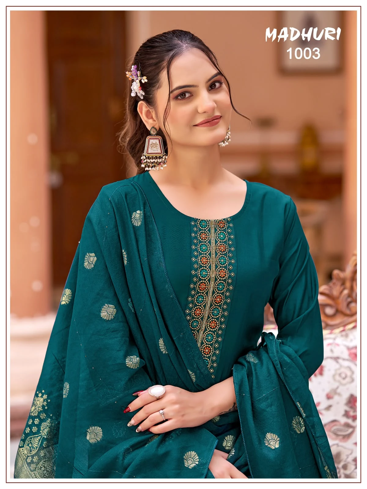 — Vinayak Mul Chanderi Readymade Collection With Viscose Jacquard Dupatta 16