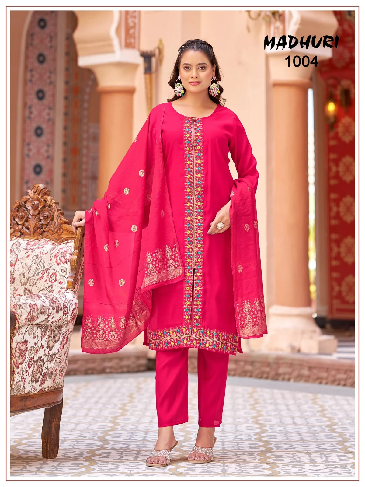 — Vinayak Mul Chanderi Readymade Collection With Viscose Jacquard Dupatta 18