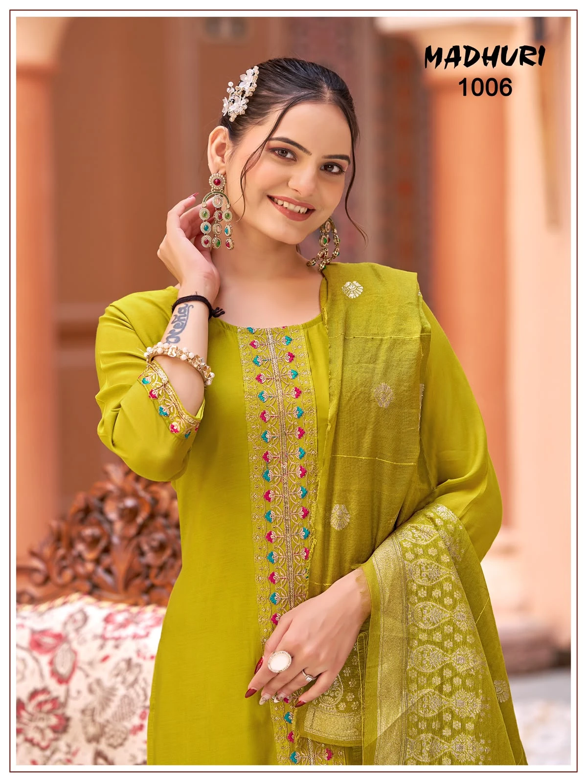 — Vinayak Mul Chanderi Readymade Collection With Viscose Jacquard Dupatta 7