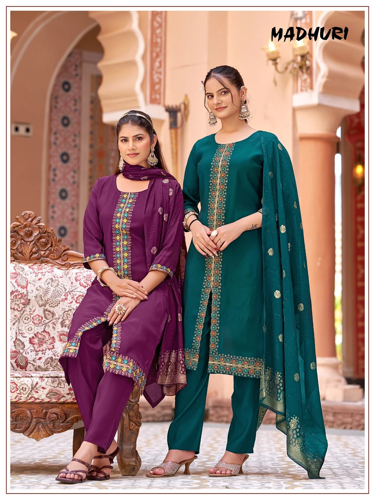 — Vinayak Mul Chanderi Readymade Collection With Viscose Jacquard Dupatta 8