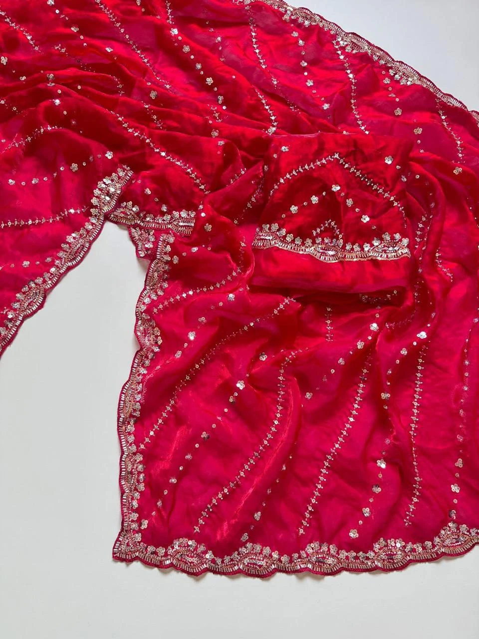 Vinayak Soft Fandy Satin  Saree With Heavy Sequin Beads Embroidery 10