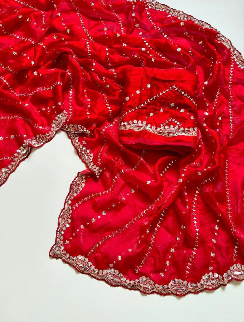 Vinayak Soft Fandy Satin  Saree With Heavy Sequin Beads Embroidery 9