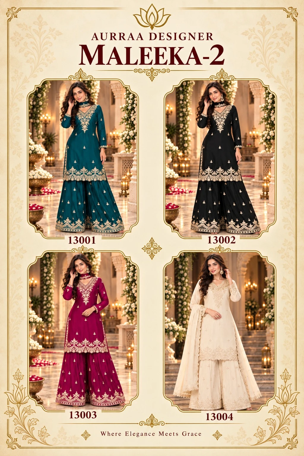 Vinayak Wholesale Aurraa Designer Maleeka-2 Premium Chinon Suit With Embroidery Work 10