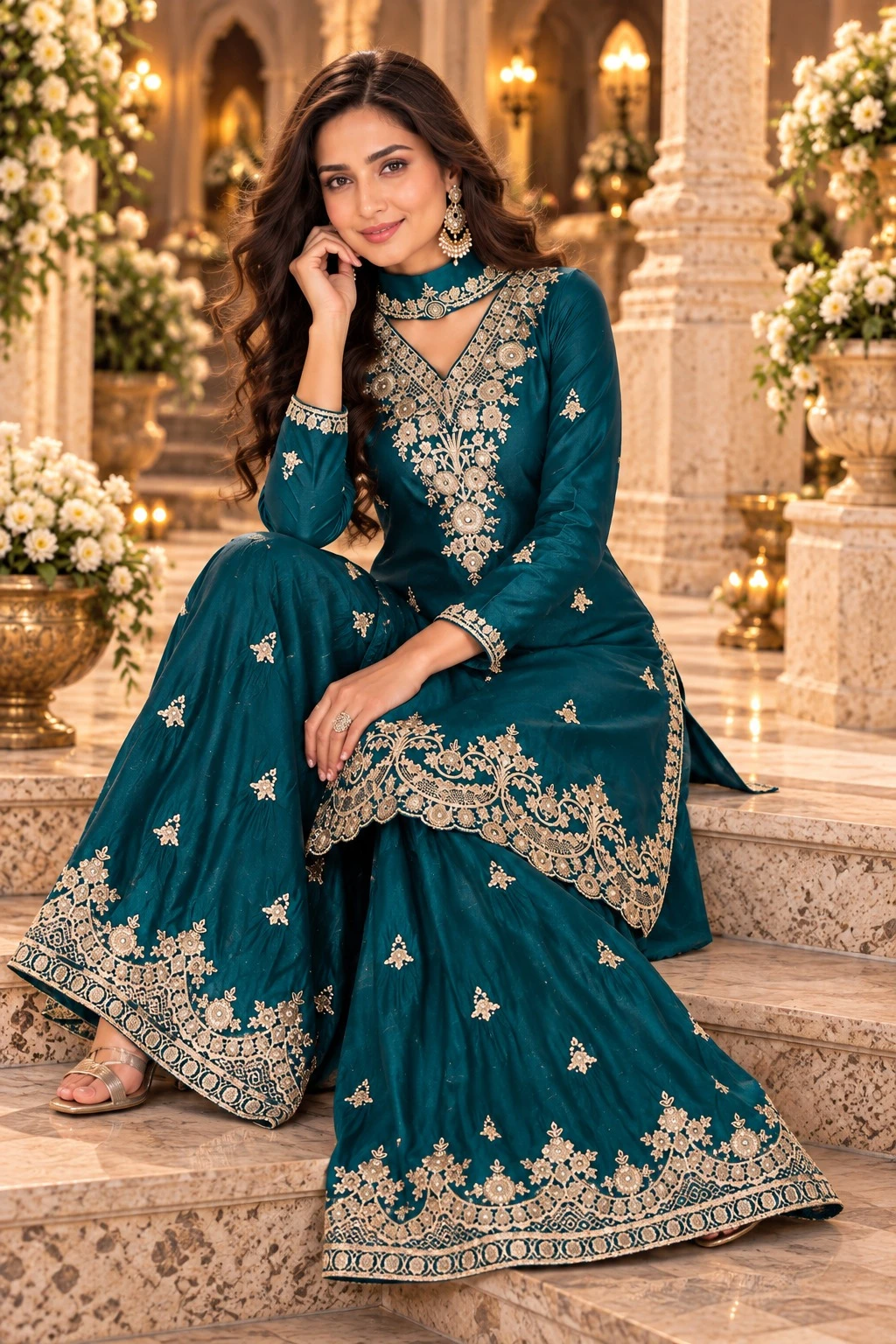 Vinayak Wholesale Aurraa Designer Maleeka-2 Premium Chinon Suit With Embroidery Work 9