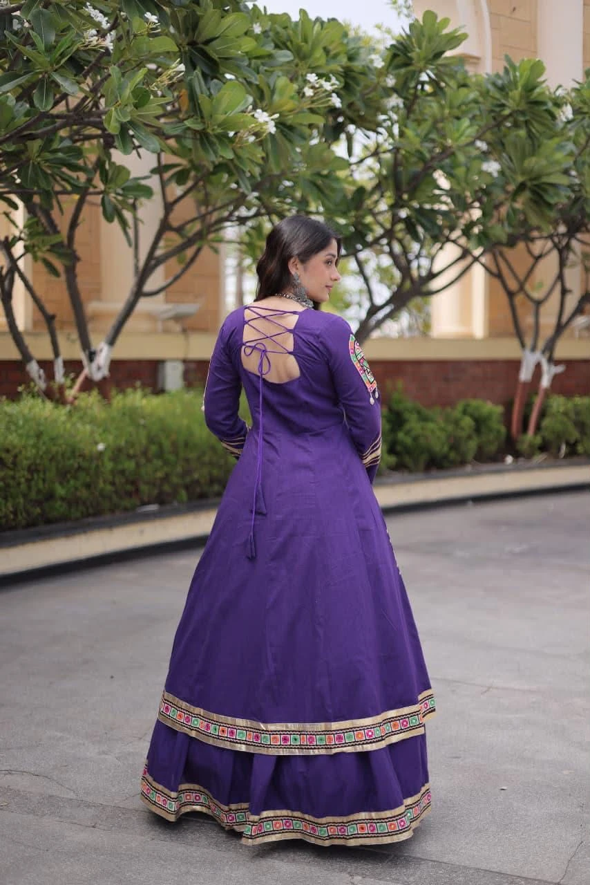 Vinayak Wholesale Cora Cotton Lehenga Choli With Heart Thread Embroidery And Gamti Mirror Work 3