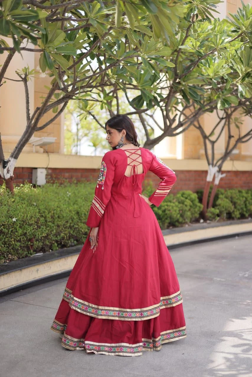 Vinayak Wholesale Cora Cotton Lehenga Choli With Heart Thread Embroidery And Gamti Mirror Work 6