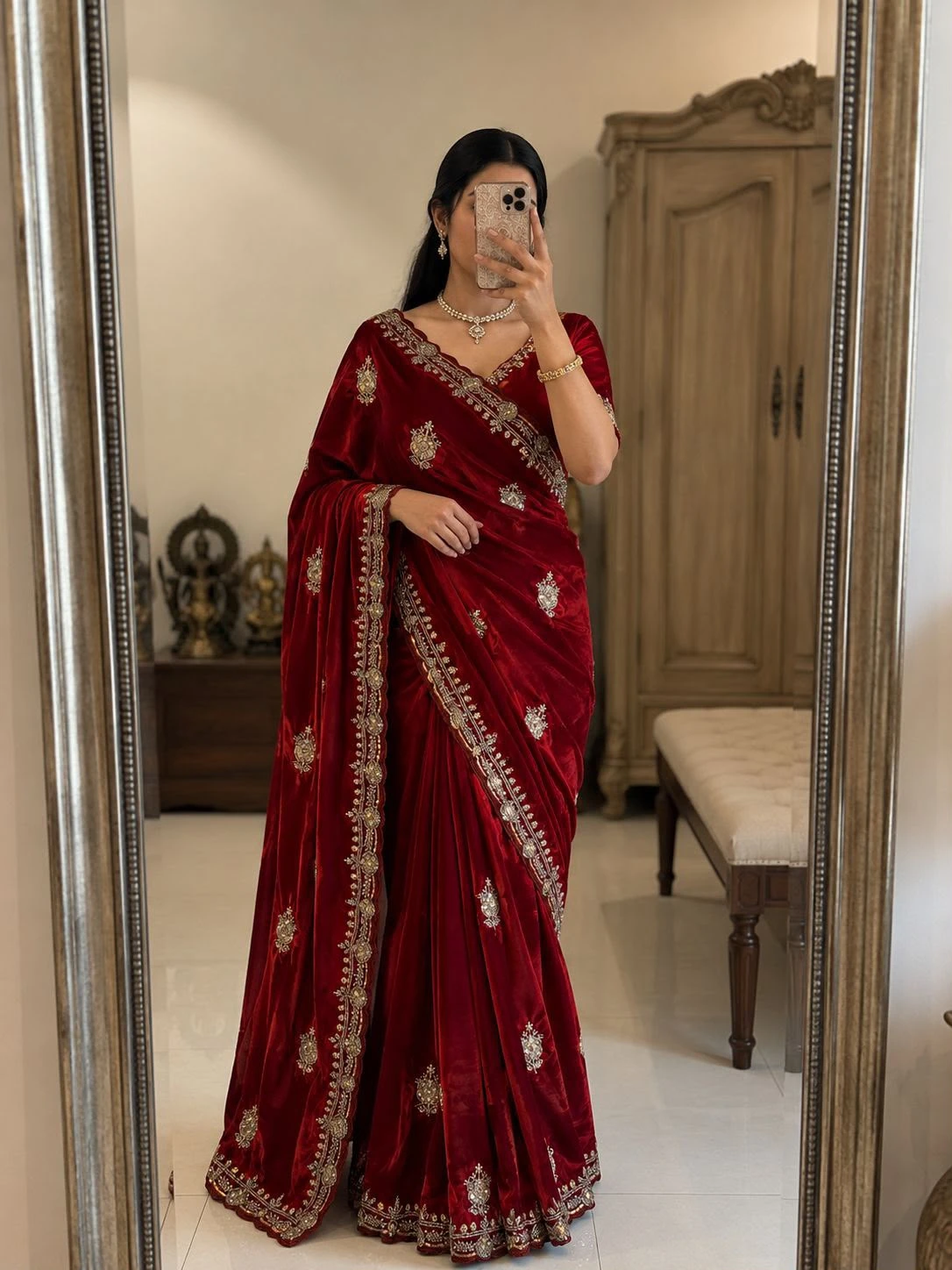Vinayak Wholesale Fancy Space Silk Saree With Handwork Beads And Sequin Work 10