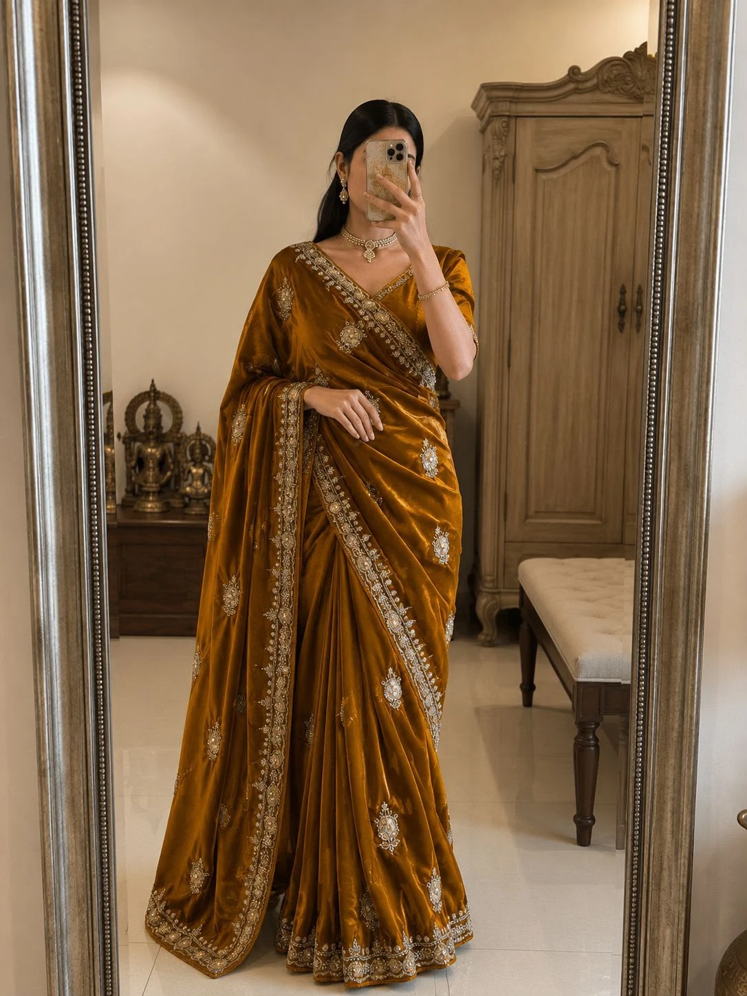 Vinayak Wholesale Fancy Space Silk Saree With Handwork Beads And Sequin Work 8