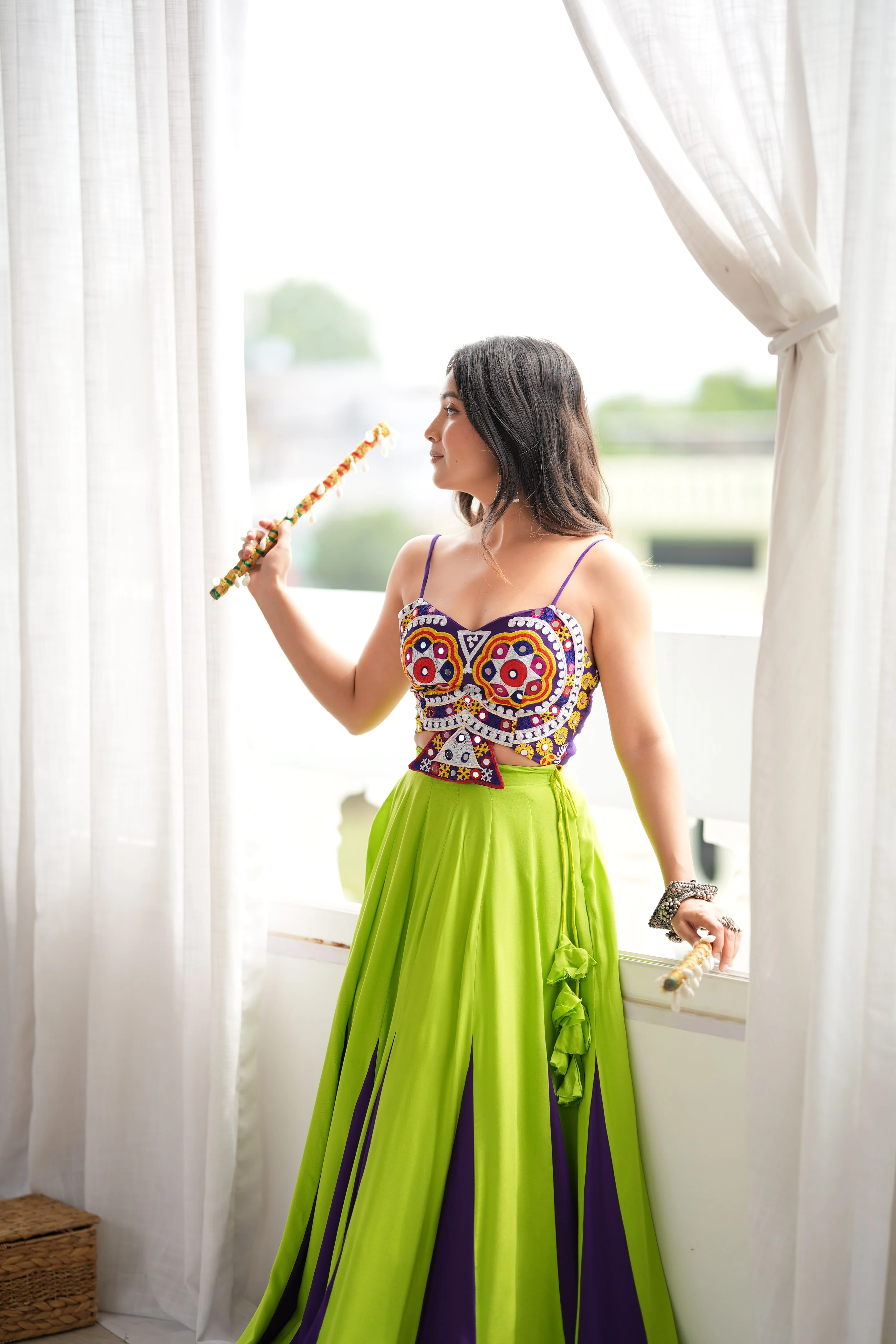 Vinayak Wholesale Heavy Reyon Lehenga Choli With Gota Patti Lace And Mirror Work