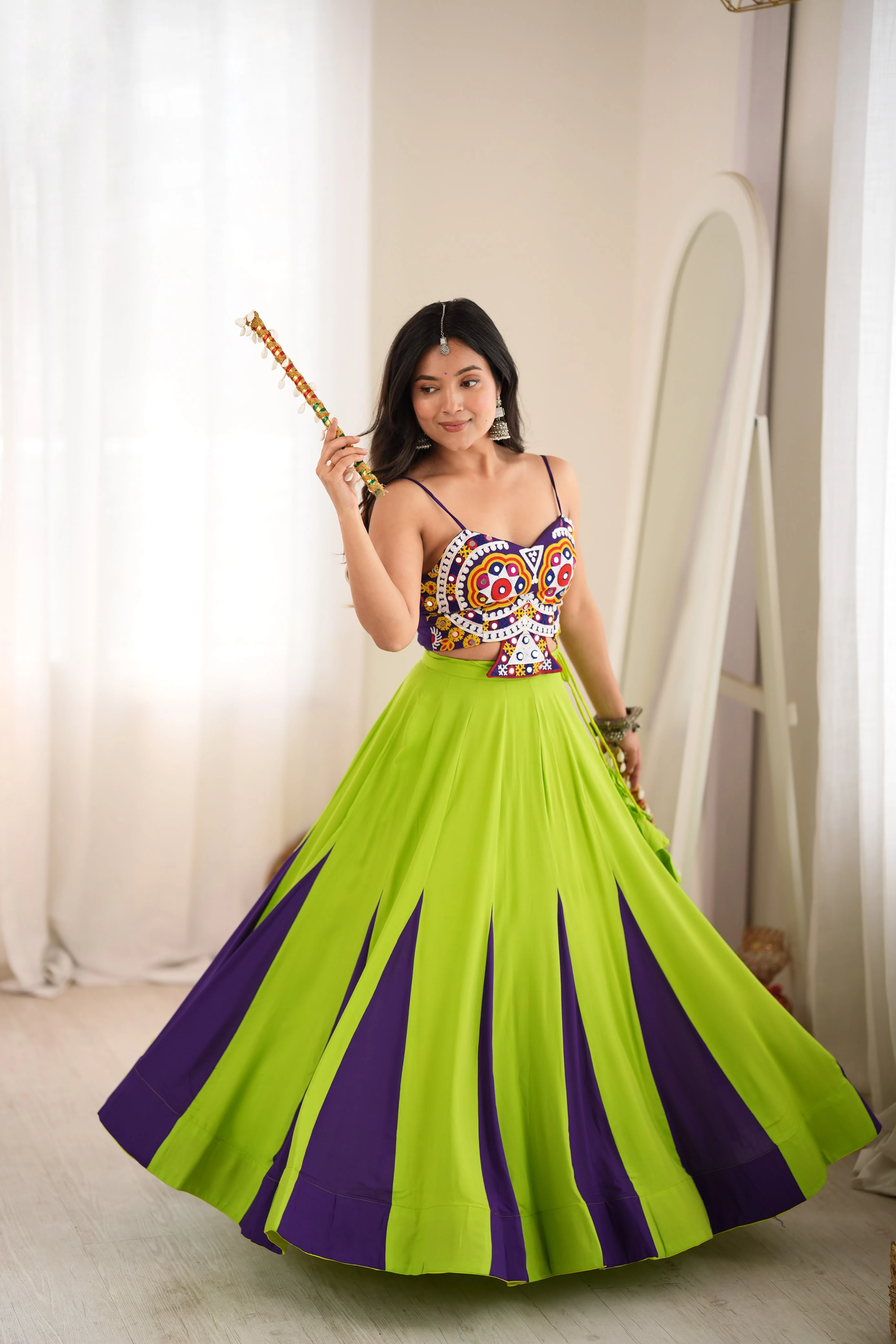 Vinayak Wholesale Heavy Reyon Lehenga Choli With Gota Patti Lace And Mirror Work 2