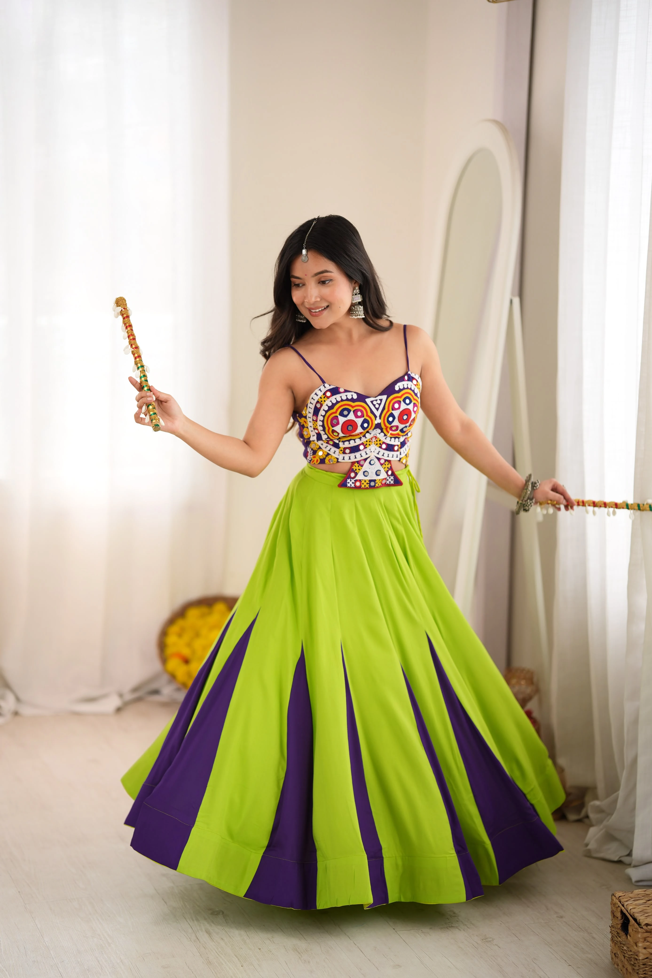 Vinayak Wholesale Heavy Reyon Lehenga Choli With Gota Patti Lace And Mirror Work 4