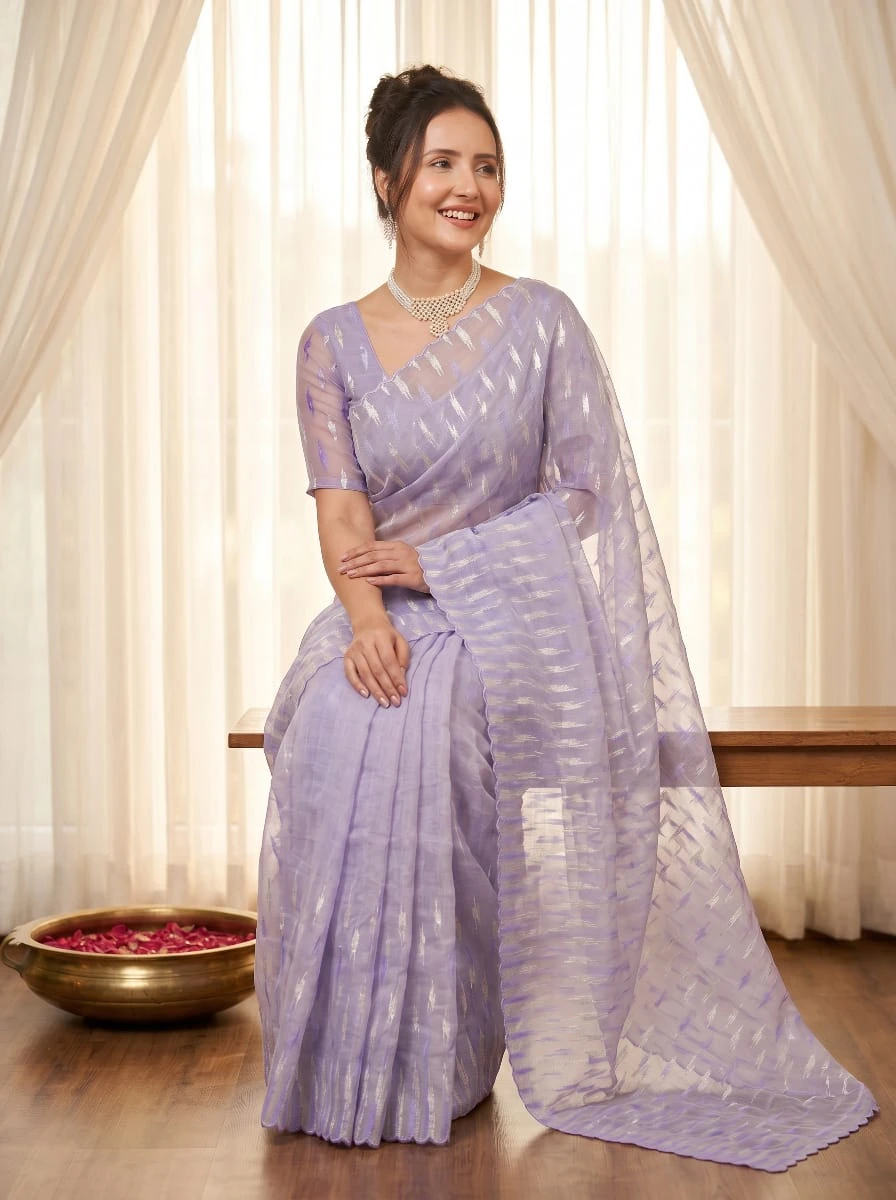 Vinayak Wholesale Kalavati Crush Organza Silk Saree With Turkish Work And Embroidered Cutwork Border