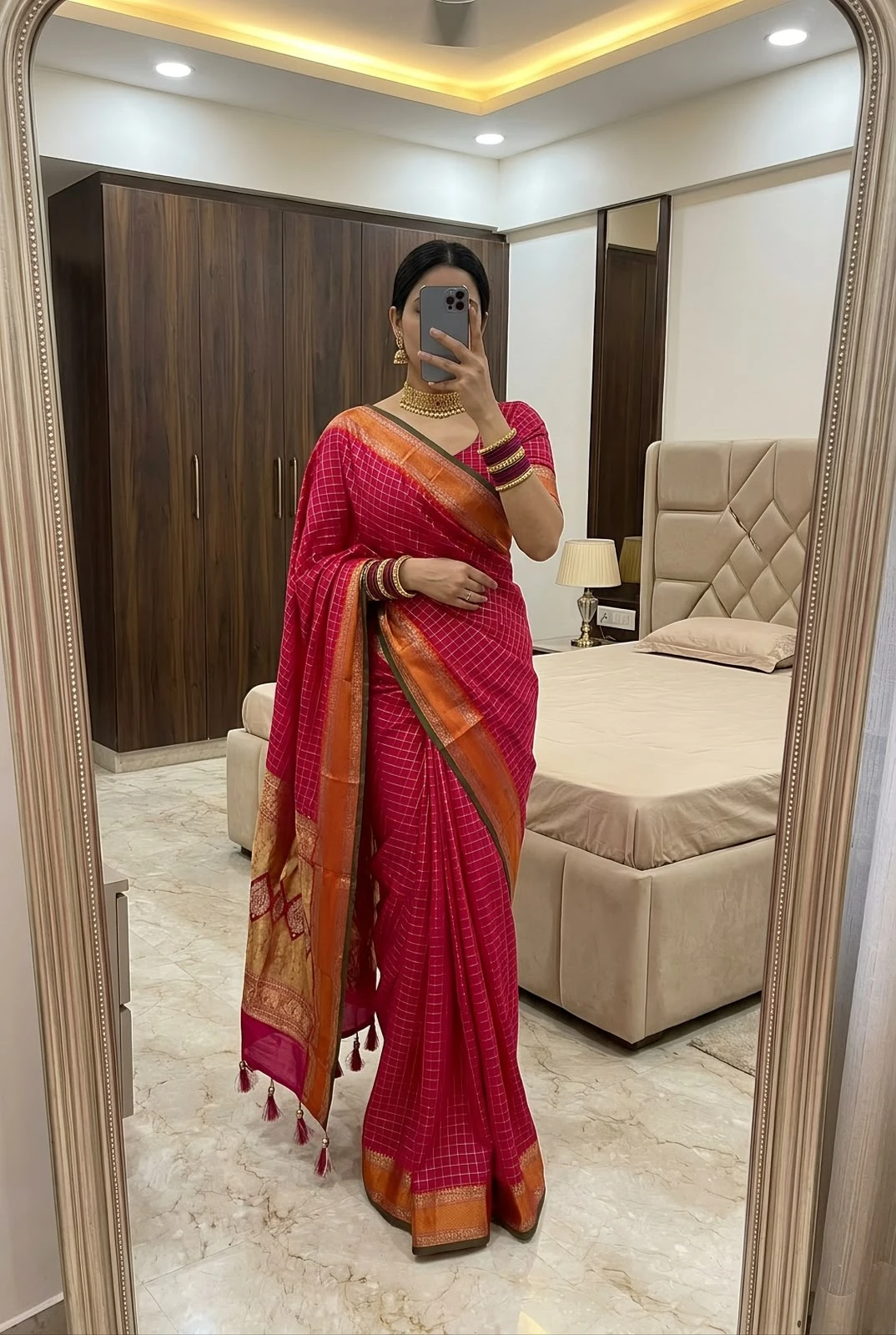 Vinayak Wholesale Madhuri Chex Soft Kanjivaram Silk Saree With Zari Weaving 6