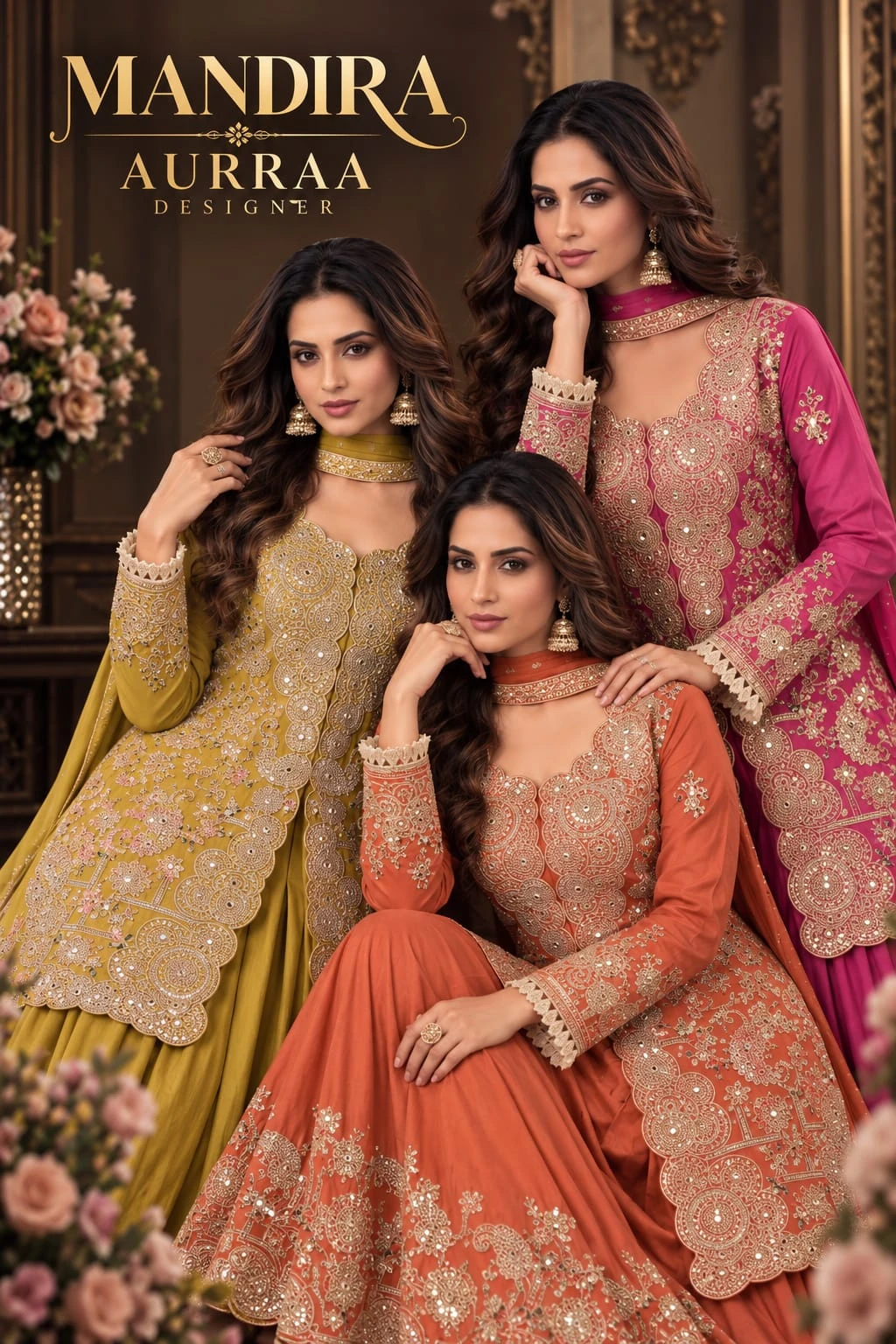 Vinayak Wholesale Mandira Real Chinon Suit With Embroidery Work