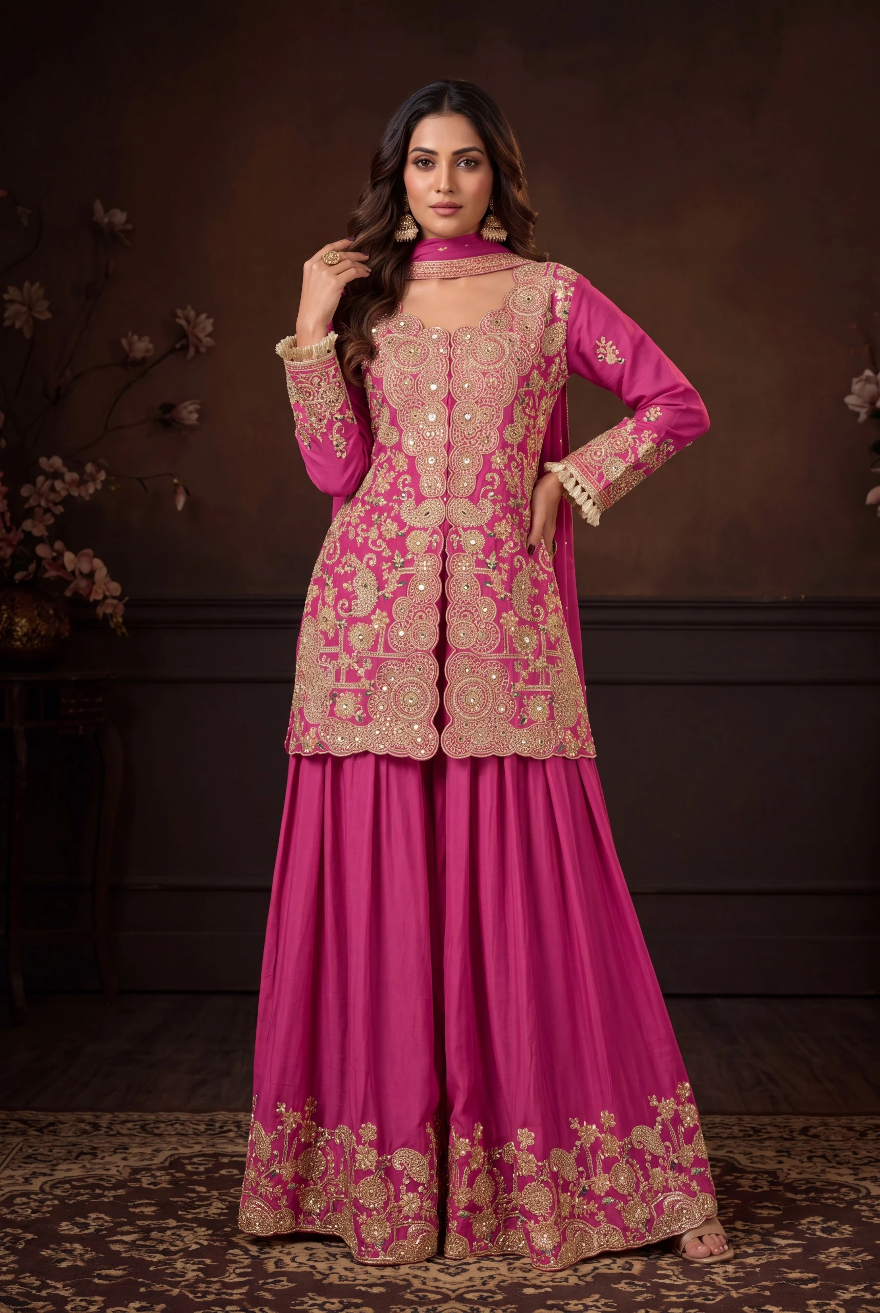 Vinayak Wholesale  Mandira Real Chinon Suit With Embroidery Work 4